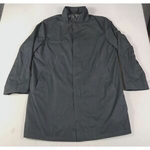 Murphy & Hartelius Coat Mens LT Black Microfiber Zip Front Lined Overcoat Work